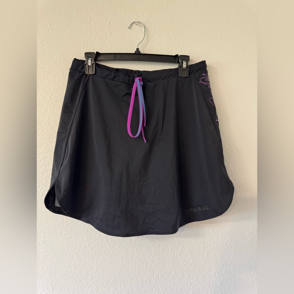 Camaro Aqua Skin Swim Skirt, Black & Purple, Size XL